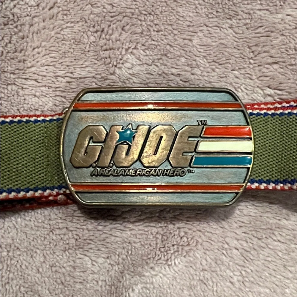 Hasbro G.I. Joe 1987 Belt with Green Strap and Silver Buckle